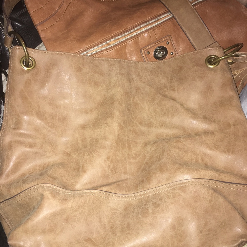 American Eagle Brown Leather Patchwork Bag - image 5